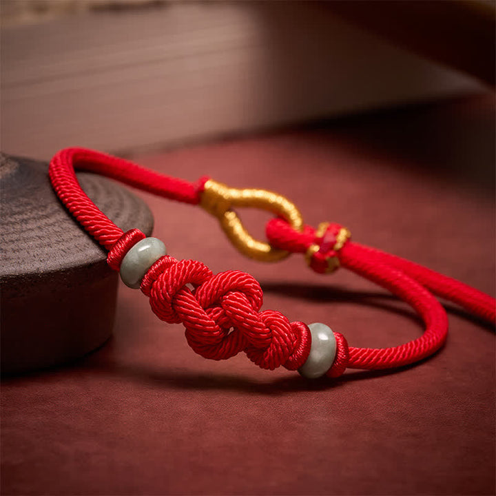 Buddha Stones Red String Ruyi Knot Protection Bracelet - image 2