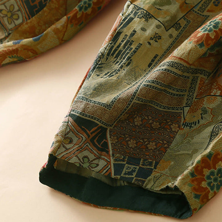 Buddha Stones Retro Casual Chinese Frog-Button Design Women's Harem Pants With Pockets - image 17