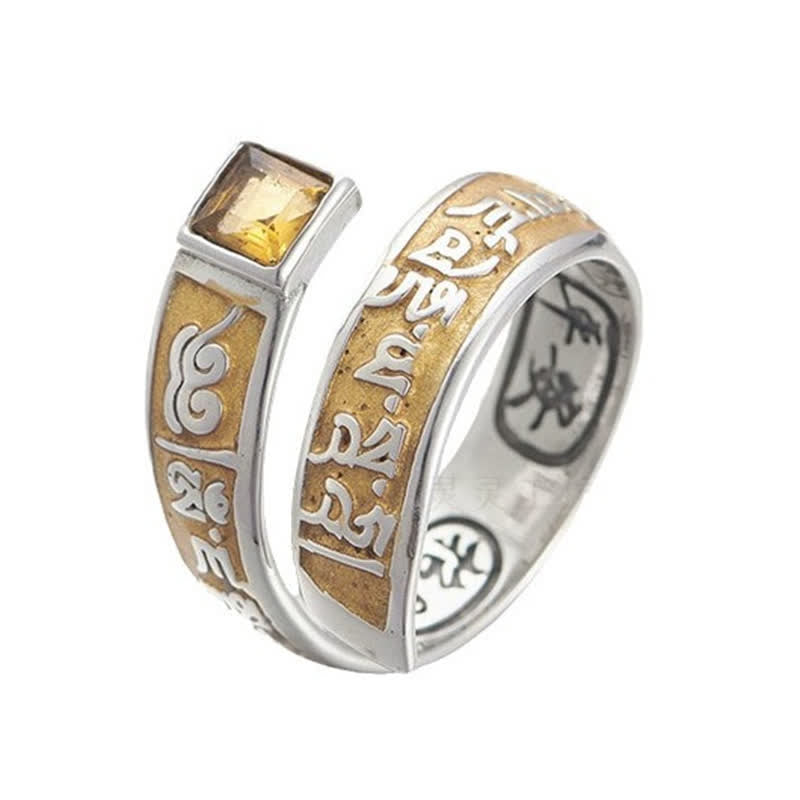 Buddha Stones Copper Om Mani Padme Hum Grounding Wisdom Tibetan Adjustable Ring - image 9