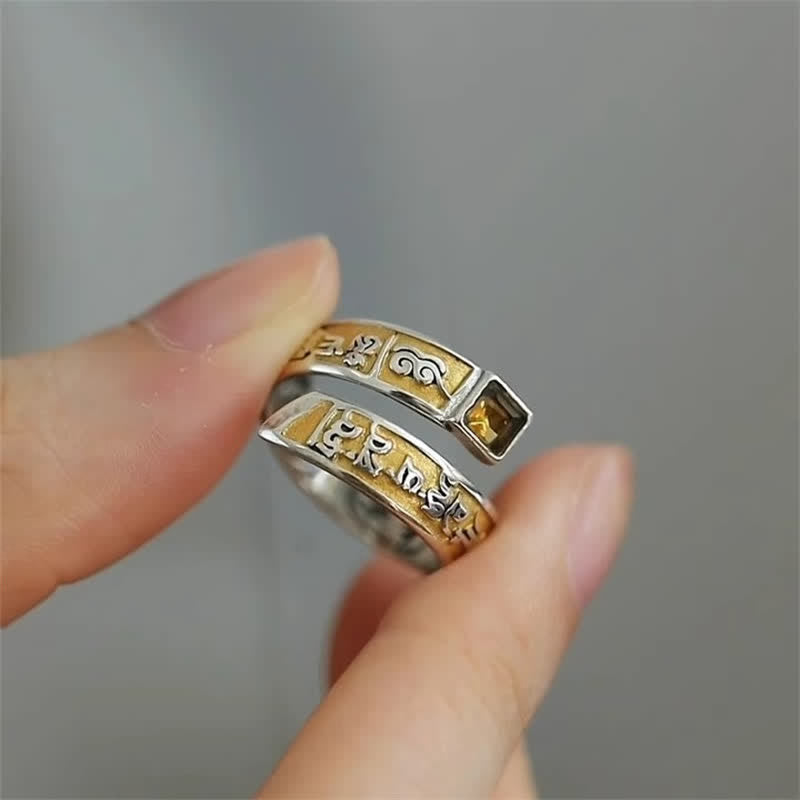 Buddha Stones Copper Om Mani Padme Hum Grounding Wisdom Tibetan Adjustable Ring - image 8