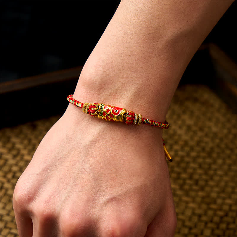 Buddha Stones Koi Fish Luck Hand-Woven String Bracelet - image 14
