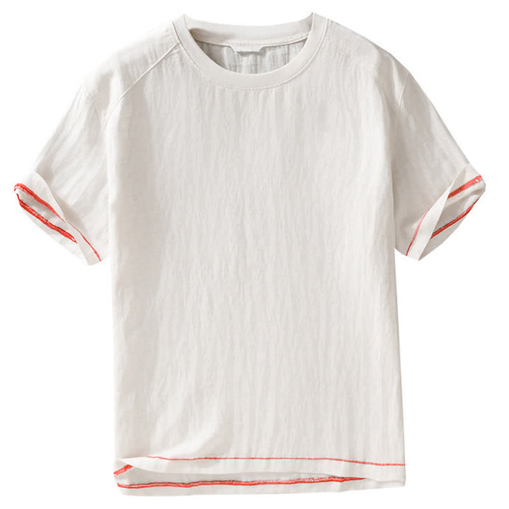 Buddha Stones Summer Casual Vintage Washed Solid Men's Short Sleeve T-Shirts - image 9