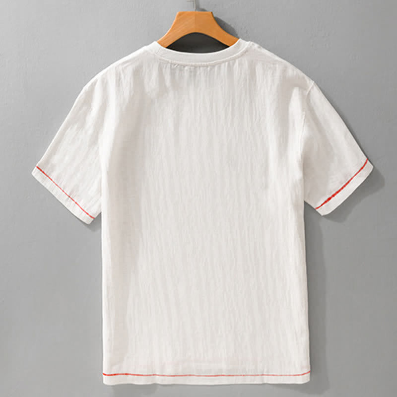 Buddha Stones Summer Casual Vintage Washed Solid Men's Short Sleeve T-Shirts - image 11
