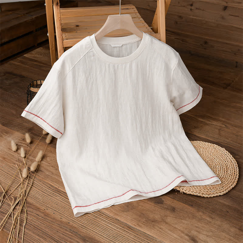 Buddha Stones Summer Casual Vintage Washed Solid Men's Short Sleeve T-Shirts - White - US/UK/AU42, EU52 (3XL) - image 9