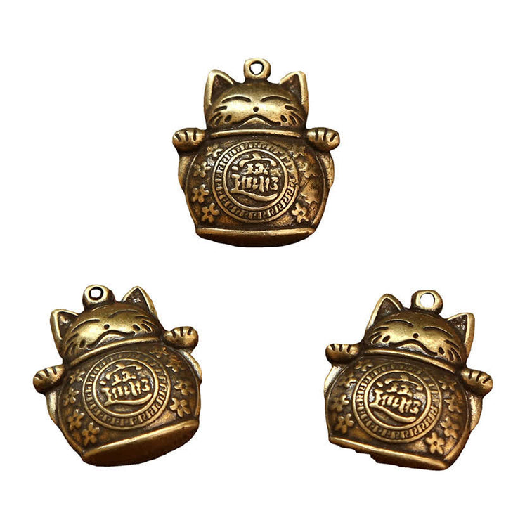 Buddha Stones Brass Lucky Cat Chinese Coin Wealth Keychains - image 21