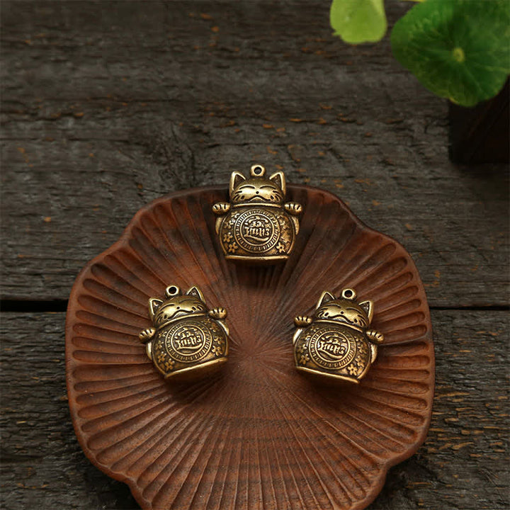 Buddha Stones Brass Lucky Cat Chinese Coin Wealth Keychains - image 16