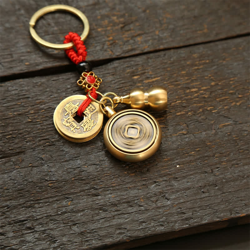 Buddha Stones Copper Chinese Zodiac Five Emperor Coins Red String Wealth Keychains - image 32