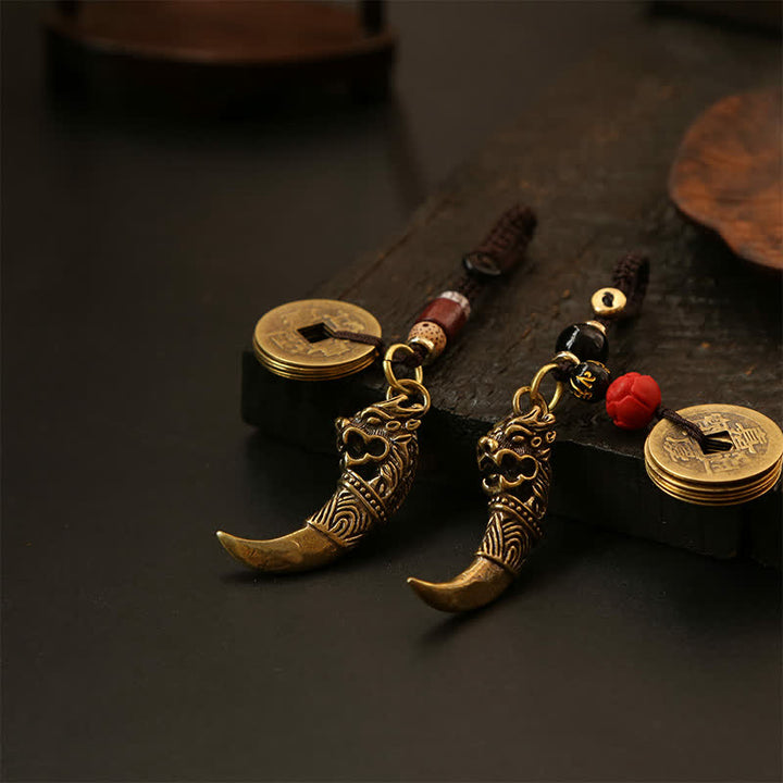 Buddha Stones Copper Pi Xiu Braided Five Emperor Coins Gourd Wealth Keychains - image 16