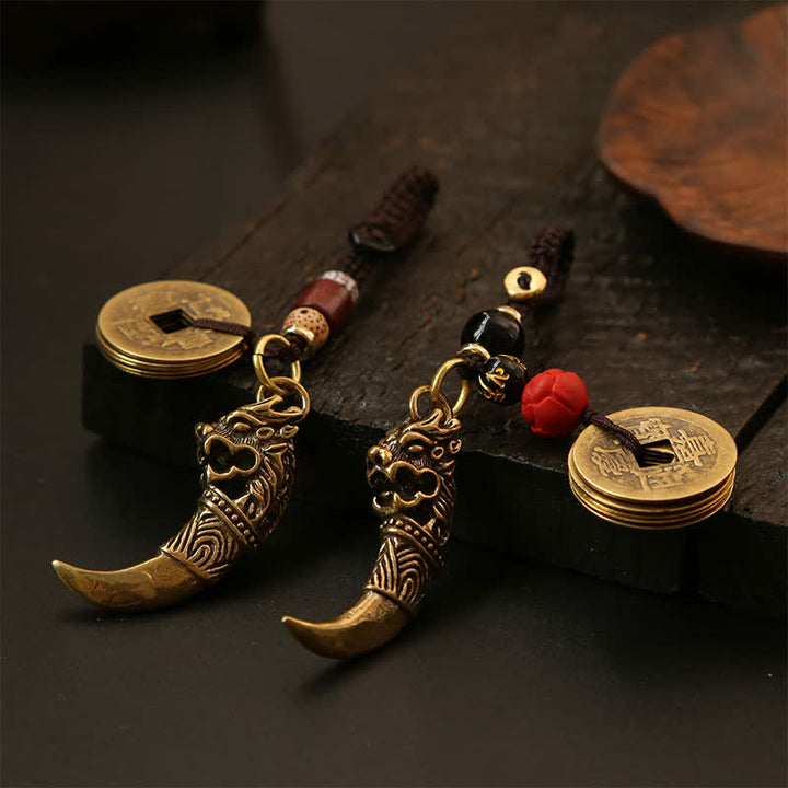 Buddha Stones Copper Pi Xiu Braided Five Emperor Coins Gourd Wealth Keychains - image 21