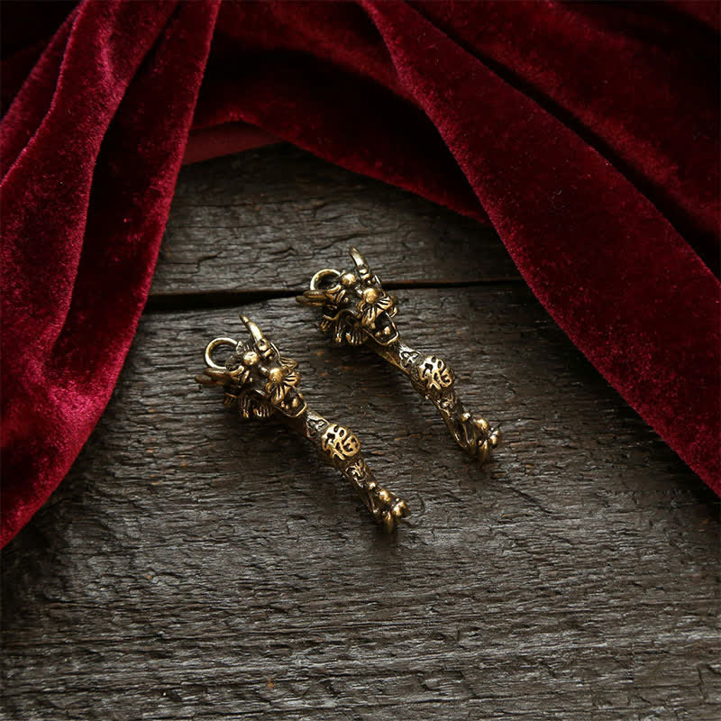 Buddha Stones Brass Dragon Ruyi Five Emperor Coins Success Keychains - image 16