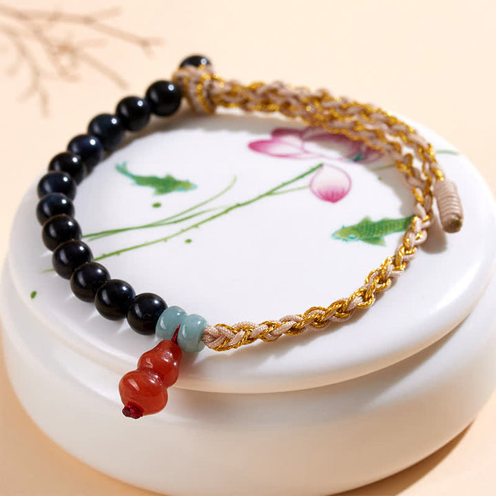 Buddha Stones Blue Tiger Eye Hand-Woven Gourd Strength Bracelet - image 3