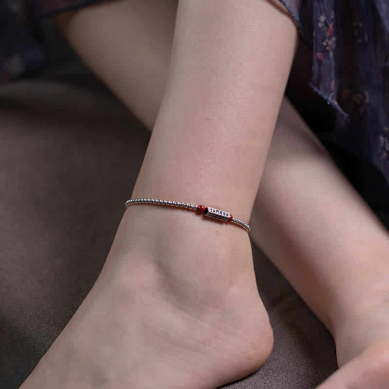 Buddha Stones Cinnabar Om Mani Padme Hum Wisdom Anklet Bracelet - image 9