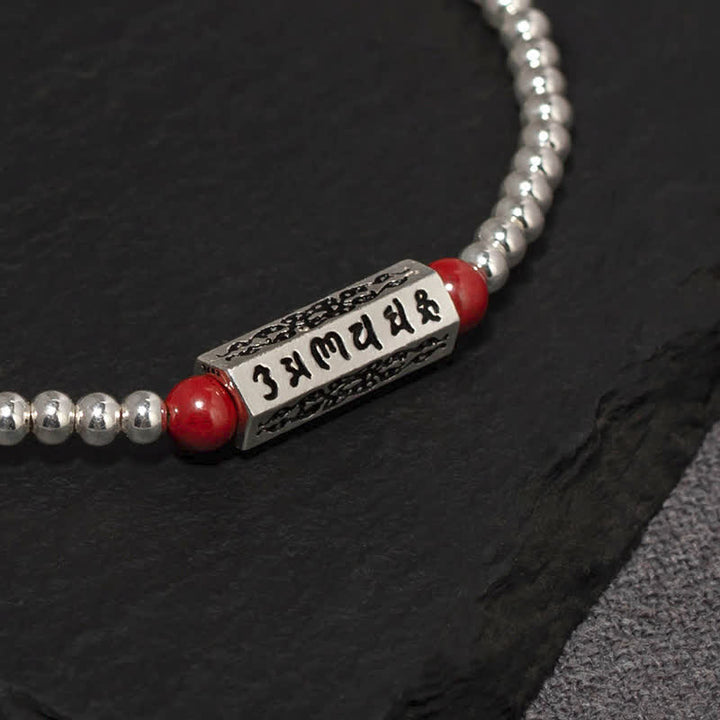 Buddha Stones Cinnabar Om Mani Padme Hum Wisdom Anklet Bracelet - image 3