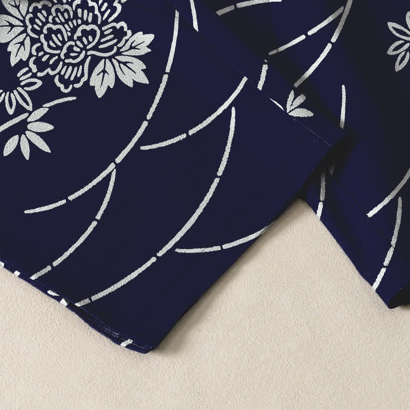 Buddha Stones Pure Cotton White Floral Vine Pattern Drawstring Men's Tapered Pants With Pockets - image 5