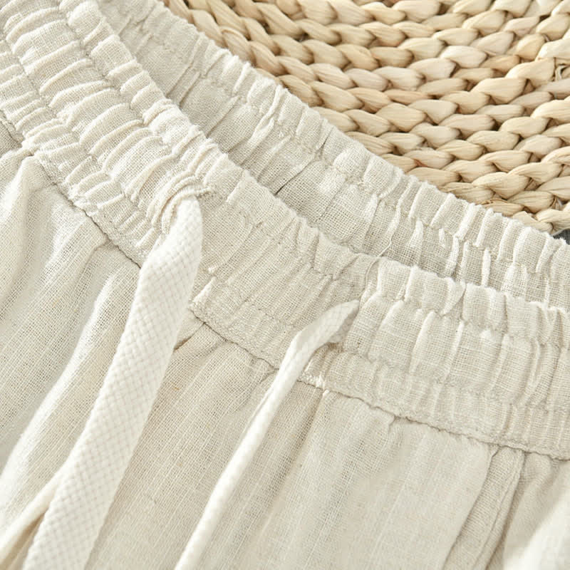 Buddha Stones Spring Summer Casual Minimalist Drawstring Solid Ankle Pants Men's Tapered Pants With Pockets - image 12