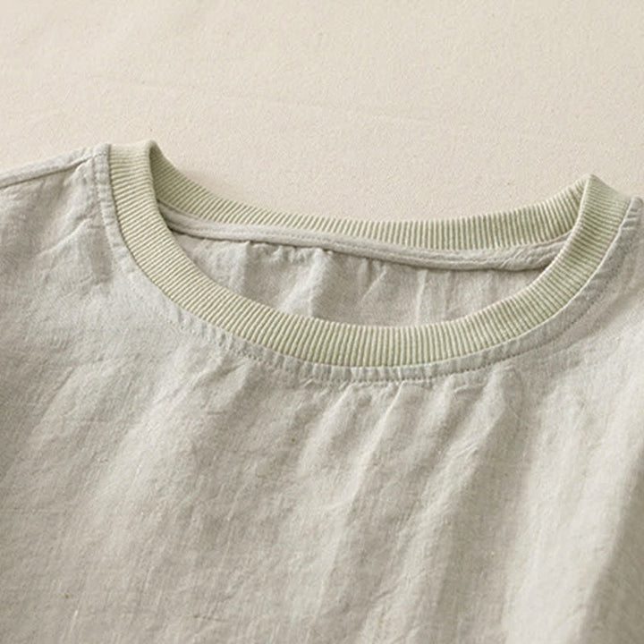 Buddha Stones Plain Threaded Crew Neck Design Women's Short Sleeves Shirt - image 26