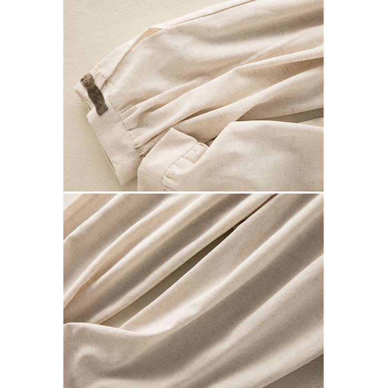 Buddha Stones Plain Cotton Drawstring Women's Harem Pants With Pockets - image 4