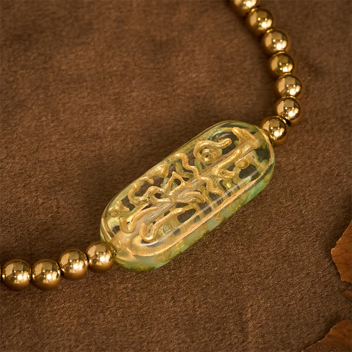 Buddha Stones Titanium Steel Liuli Om Mani Padme Hum Stimulation Bracelet - image 17
