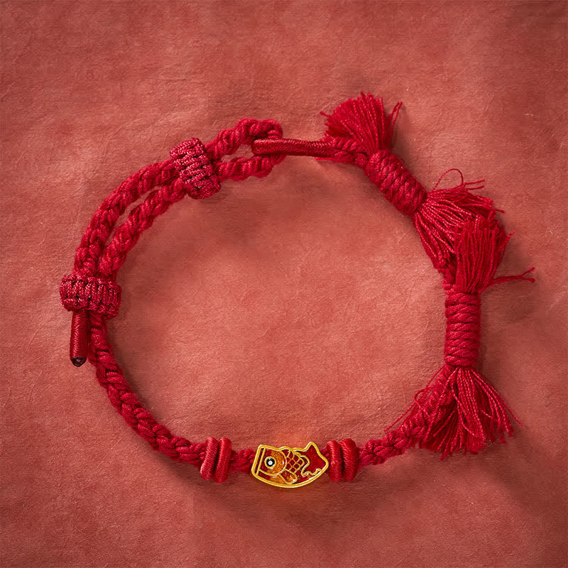 Buddha Stones Auspicious Red String Koi Fish Success Bracelet - image 2