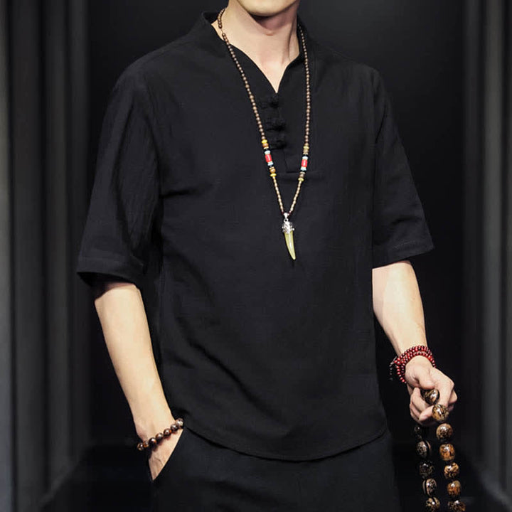 Buddha Stones Casual Summer Half Sleeve Shirt Men's Short Sleeve Shirts - image 12