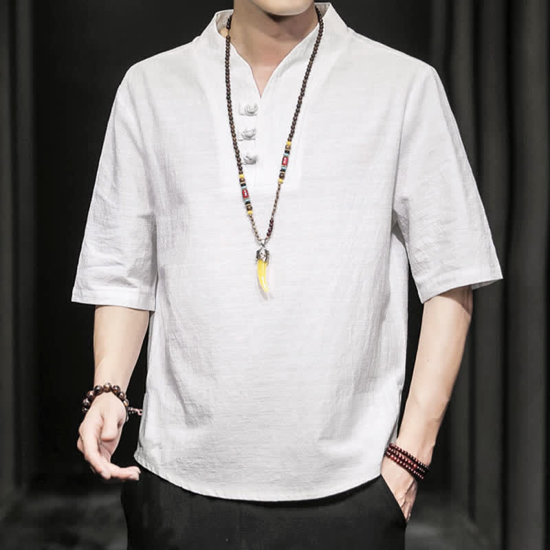 Buddha Stones Casual Summer Half Sleeve Shirt Men's Short Sleeve Shirts - image 7