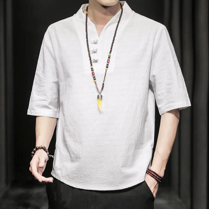 Buddha Stones Casual Summer Half Sleeve Shirt Men's Short Sleeve Shirts - image 7