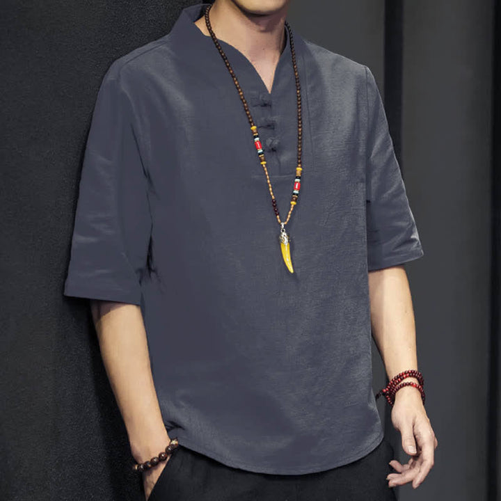 Buddha Stones Casual Summer Half Sleeve Shirt Men's Short Sleeve Shirts - image 21
