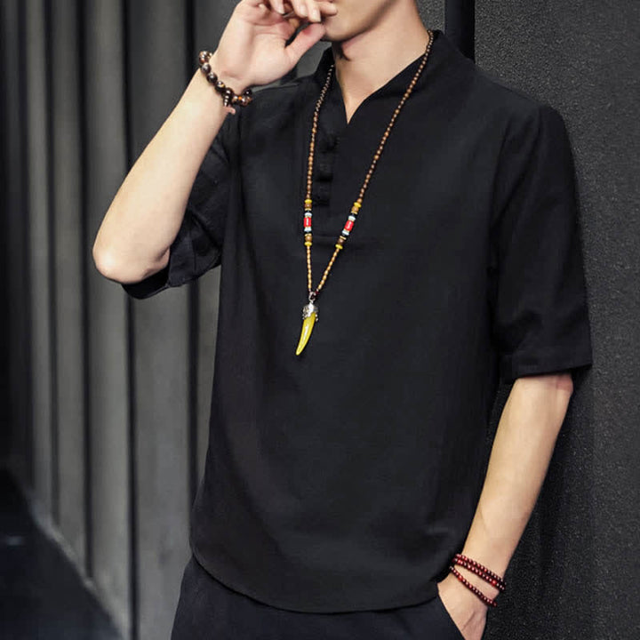 Buddha Stones Casual Summer Half Sleeve Shirt Men's Short Sleeve Shirts - image 15