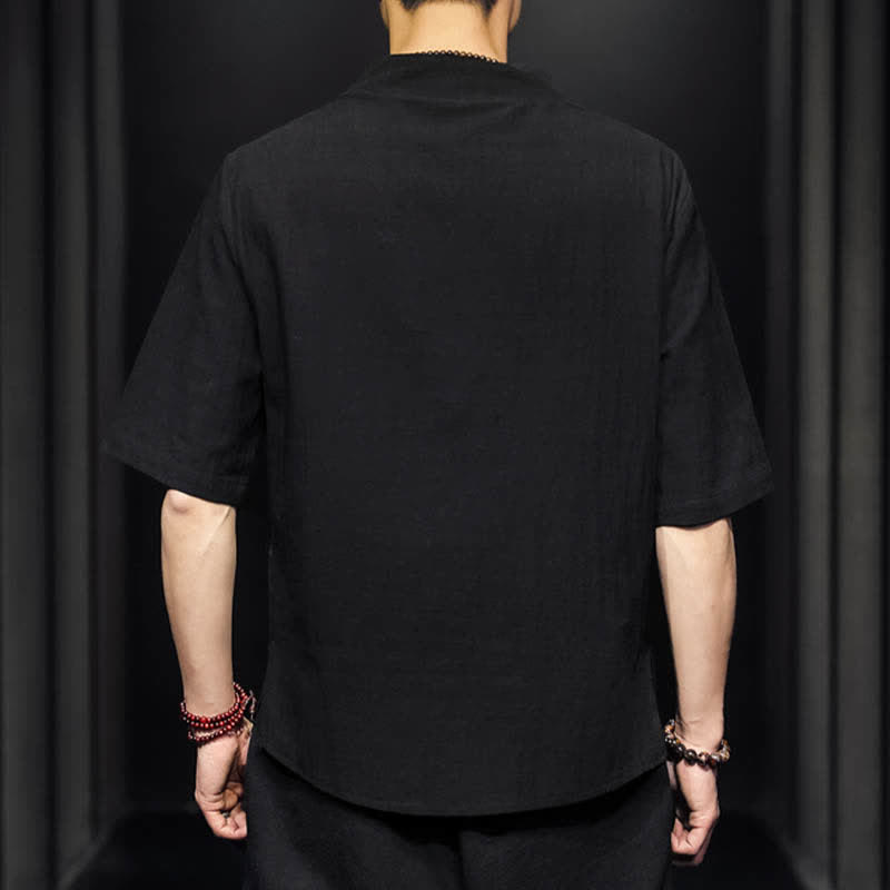 Buddha Stones Casual Summer Half Sleeve Shirt Men's Short Sleeve Shirts - image 10