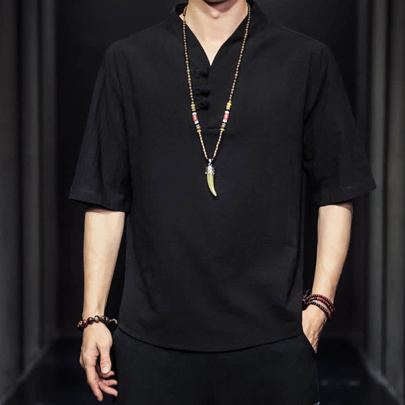 Buddha Stones Casual Summer Half Sleeve Shirt Men's Short Sleeve Shirts - image 13