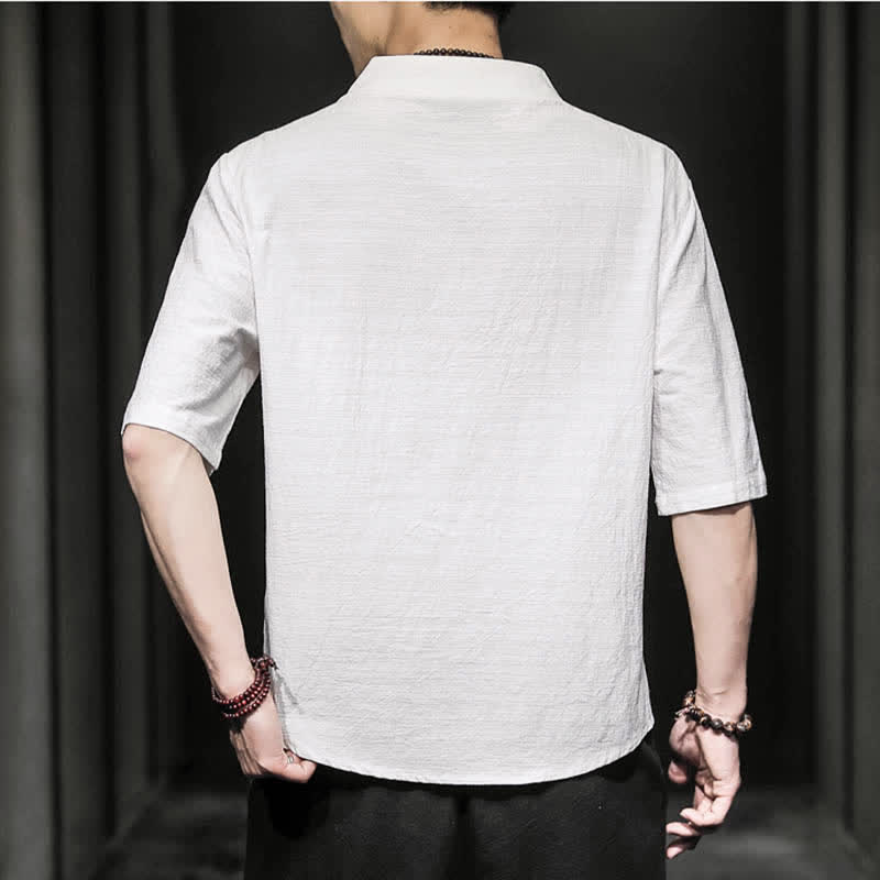 Buddha Stones Casual Summer Half Sleeve Shirt Men's Short Sleeve Shirts - image 2
