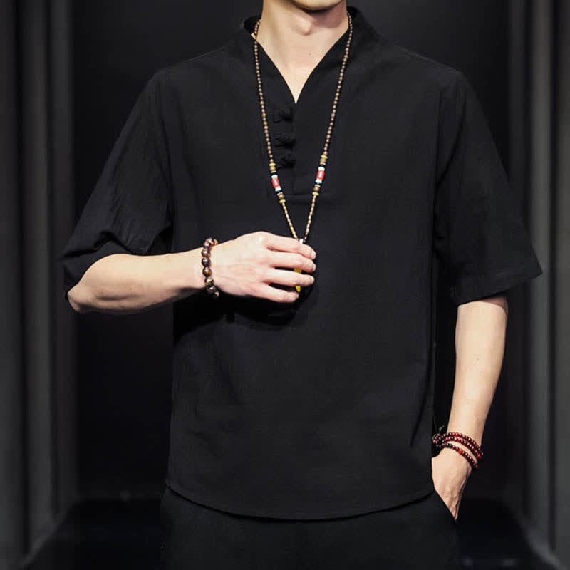 Buddha Stones Casual Summer Half Sleeve Shirt Men's Short Sleeve Shirts - image 11