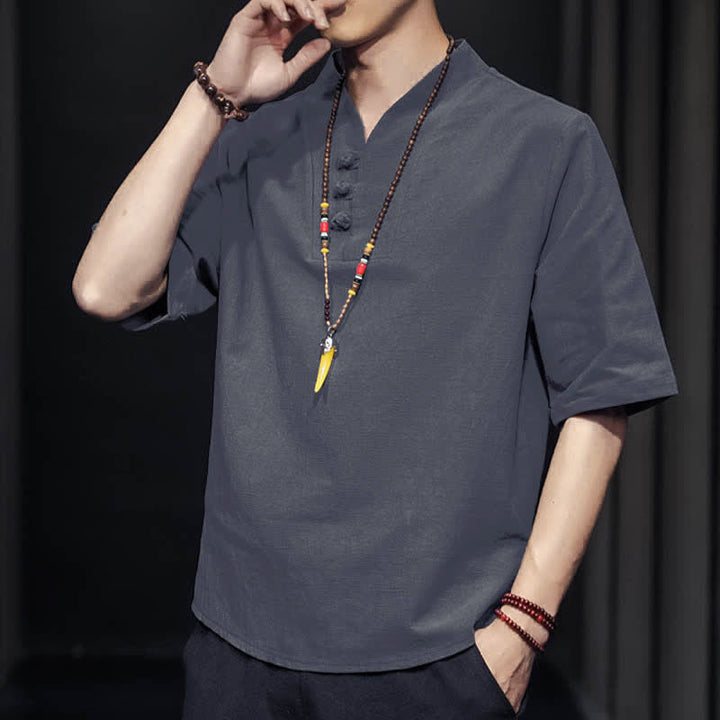 Buddha Stones Casual Summer Half Sleeve Shirt Men's Short Sleeve Shirts - image 22
