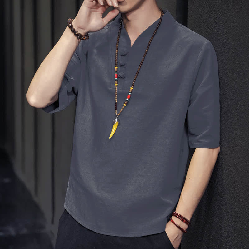 Buddha Stones Casual Summer Half Sleeve Shirt Men's Short Sleeve Shirts - image 23