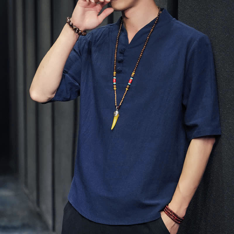 Buddha Stones Casual Summer Half Sleeve Shirt Men's Short Sleeve Shirts - image 30