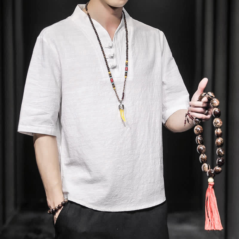 Buddha Stones Casual Summer Half Sleeve Shirt Men's Short Sleeve Shirts - image 4