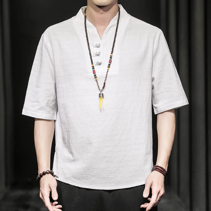 Buddha Stones Casual Summer Half Sleeve Shirt Men's Short Sleeve Shirts - image 1