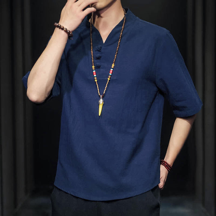 Buddha Stones Casual Summer Half Sleeve Shirt Men's Short Sleeve Shirts - image 31
