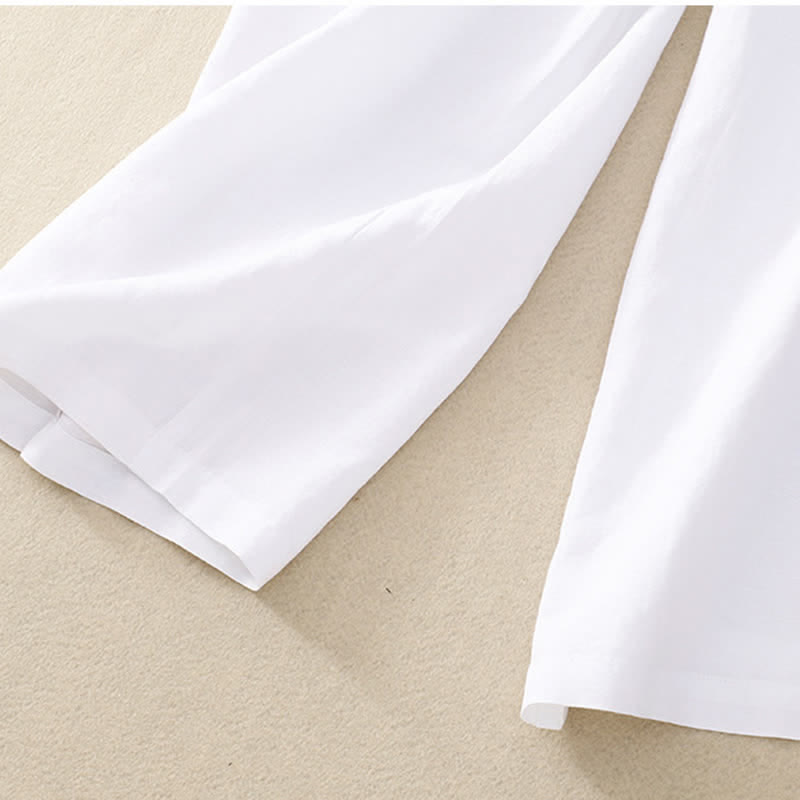 Buddha Stones Solid Color Front Button Back Elastic Women's Pants With Pockets - image 25