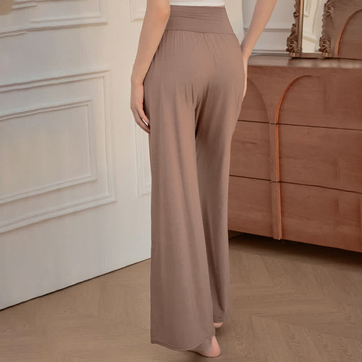 Buddha Stones Casual Plain High Waist Elastic Women's Wide Leg Pants - image 2