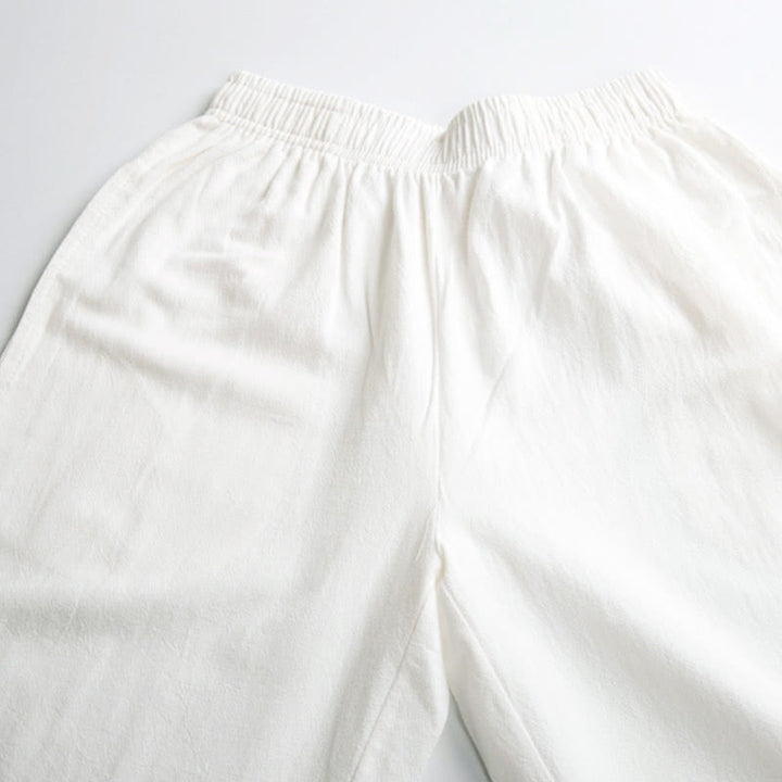Buddha Stones Summer Solid Color Unisex Elastic Waist Tai Chi Qigong Practice Pants With Pockets - image 7
