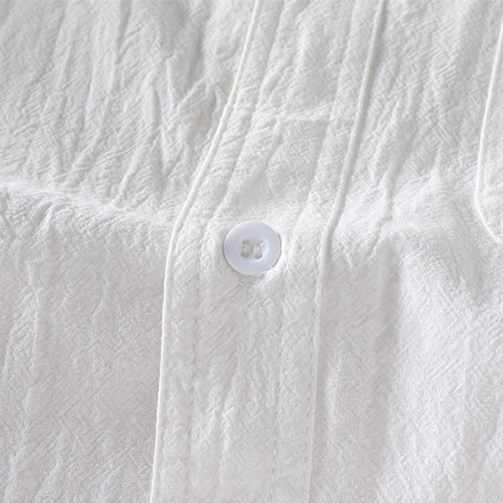 Buddha Stones Summer Solid Men's Buttons Half Sleeve Shirt - image 9