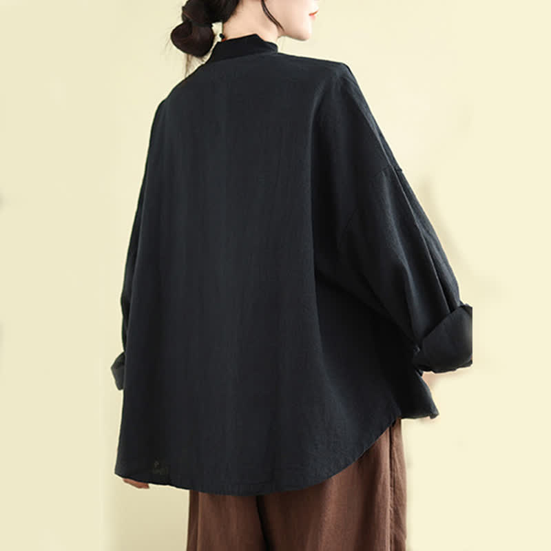 Buddha Stones Plain Design Long Sleeve Women's Jacket With Pockets - image 13