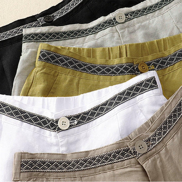 Buddha Stones Summer Plain Color 7-8 Length Women's Wide Leg Cropped Pants With Pockets Zipper - image 23