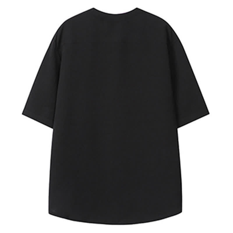 Buddha Stones Summer Tang Style Casual Mandarin Collar Embroidery Crane Men's Short Sleeve Shirts - image 16