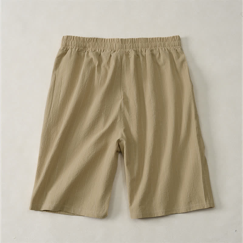 Buddha Stones Summer Casual Drawstring Striped Men's Shorts With Pockets - image 8