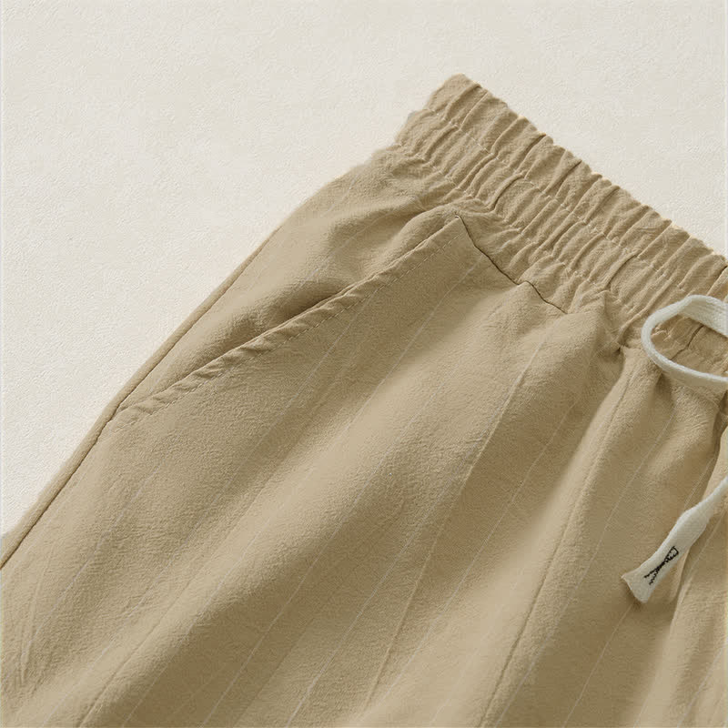 Buddha Stones Summer Casual Drawstring Striped Men's Shorts With Pockets - image 10