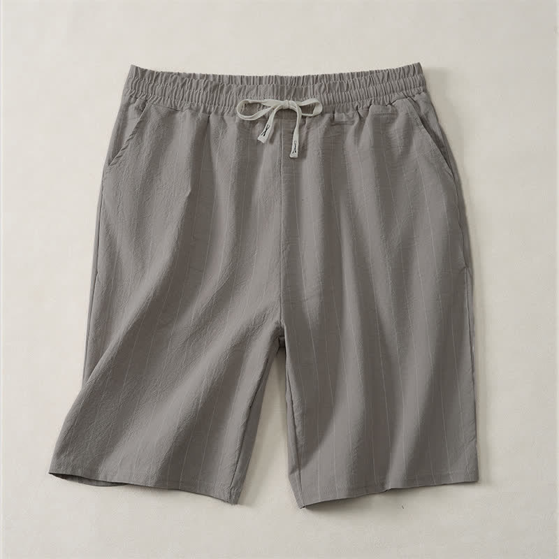 Buddha Stones Summer Casual Drawstring Striped Men's Shorts With Pockets - DarkGray - US/UK/AU44, EU54 (3XL) - image 14