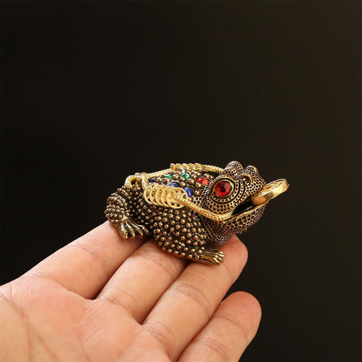 Buddha Stones Brass Three Legged Money Frog Wealth & Fortune Symbol - image 7