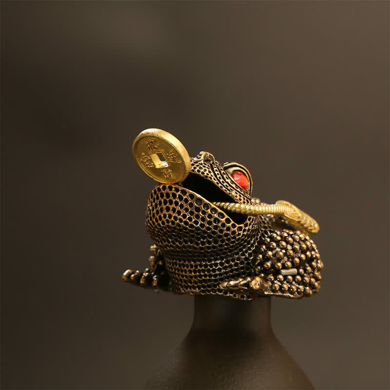 Buddha Stones Brass Three Legged Money Frog Wealth & Fortune Symbol - image 2
